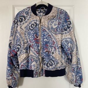 Free people floral bomber jacket